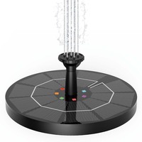 2.2W Solar Fountain Pump Lift 80CM Solar Powered Floating Fountain Pump with 6 Nozzles&Color LED Light for Water Feature Outdoor