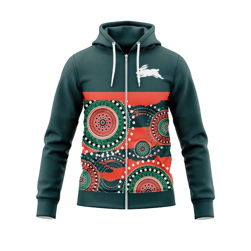 South Sydney Rabitos Men's Indigenous jersey-Zip Hoodie