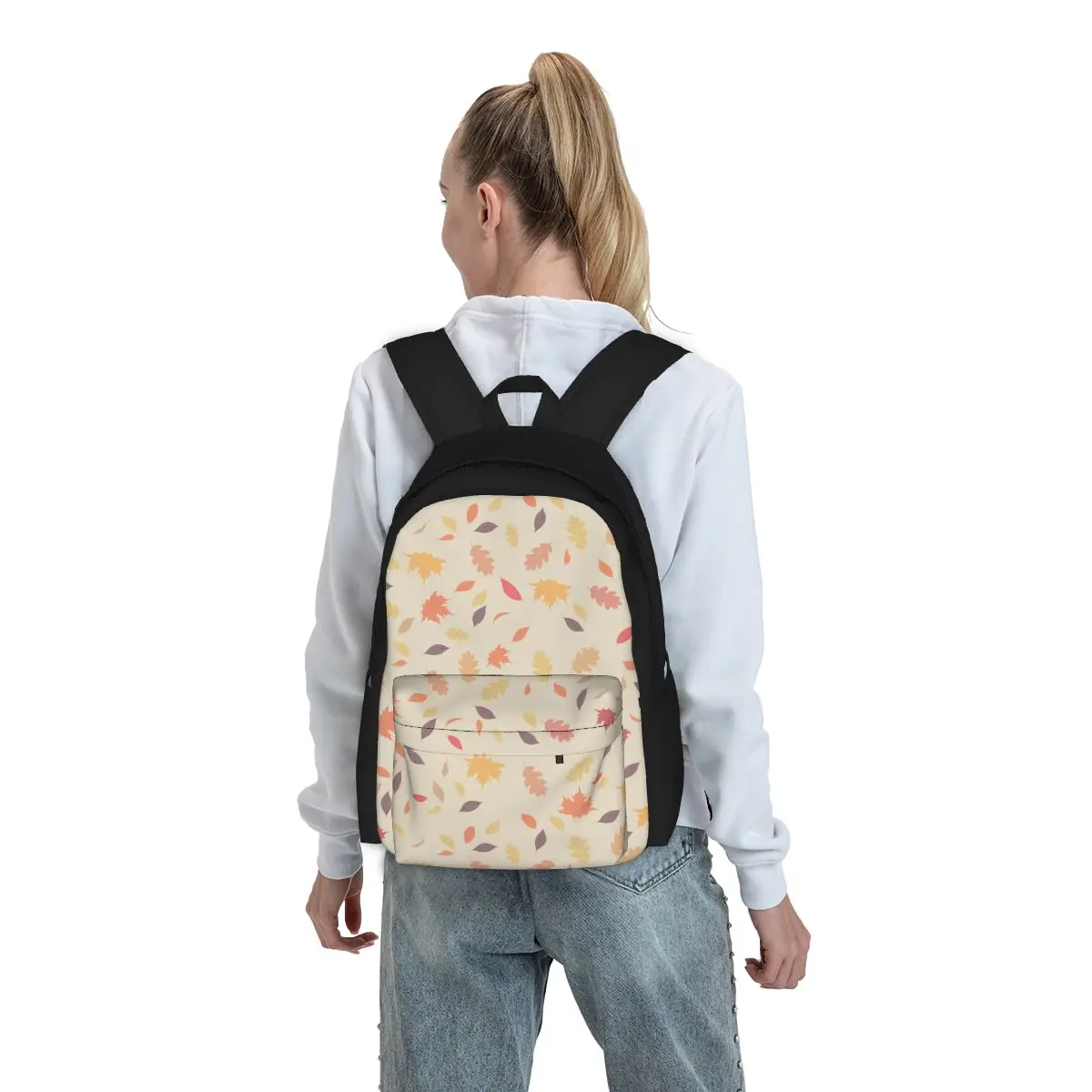 Mochila clásica de hoja de arce para mujer, bolso escolar para estudiantes, mochila para ordenador portátil, mochila de viaje de gran capacidad para niños