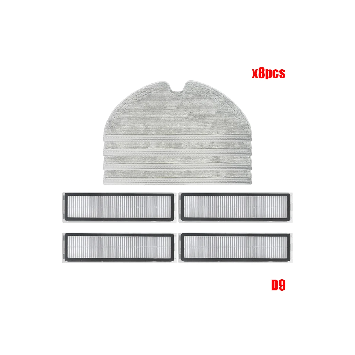 Accessoires pour aspirateur robot D9 & Bot L10 Pro, brosse principale, brosse latérale, filtre Hepa, vadrouille, chiffons