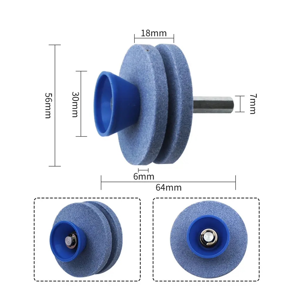 Abrasive Tools Sharpener Grinding Double/Four-layer Hex Handle Universal Grinding Rotary Drill Cuts Whetstone for Lawn Mower