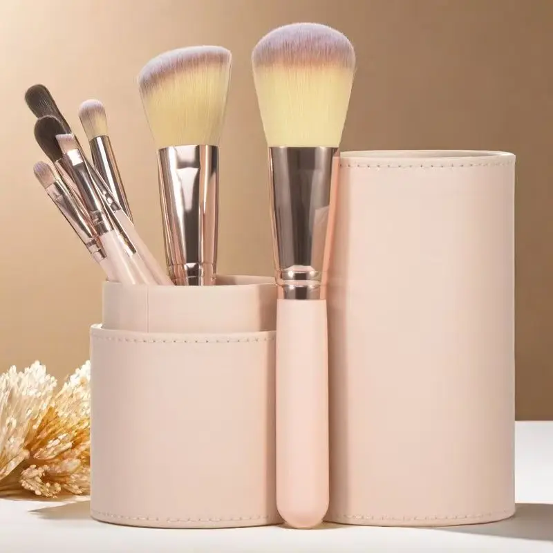 مجموعة فرش مكياج احترافية مع دلو أحمر الخدود وبودرة ظلال العيون والحواجب وأداة مكياج التجميل Brochas