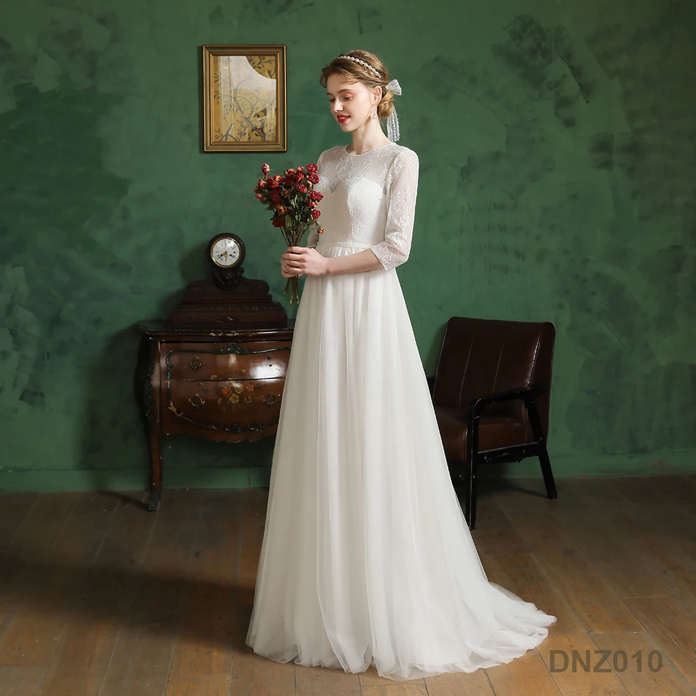 

Luxury Appliques Plus Size Black Vestido De Noiva 3/4 Sleeves Wedding Dress Bridal Gown