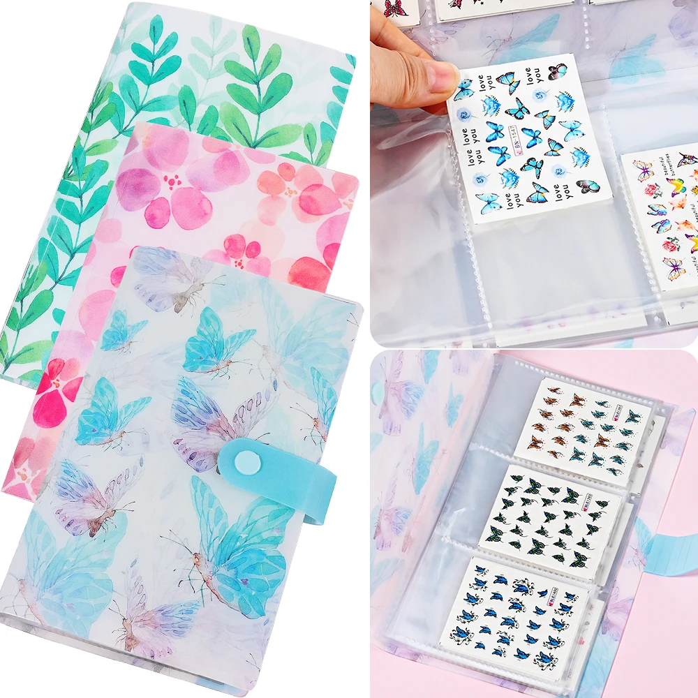 Nail Art Stickers Storage Book, Álbum vazio, Decalques Coleta, Organizador, Display Notebook para Slider Pequeno Adesivo, 120Slots