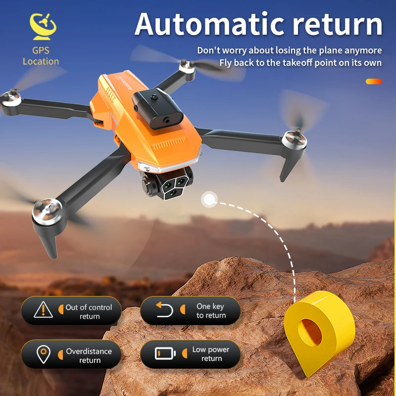 New N606 Mini Drone 8K Brushless Three Camera Optical Flow 5G WIFI FPV 4K Dual Camera Drones RC Quadcopter Dron Mini Drone Toys