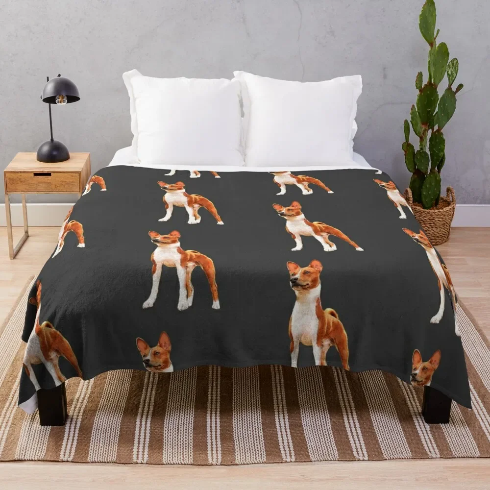 Basenji Dog Striking a Pose Throw Blanket Softest bed plaid Designers Blankets