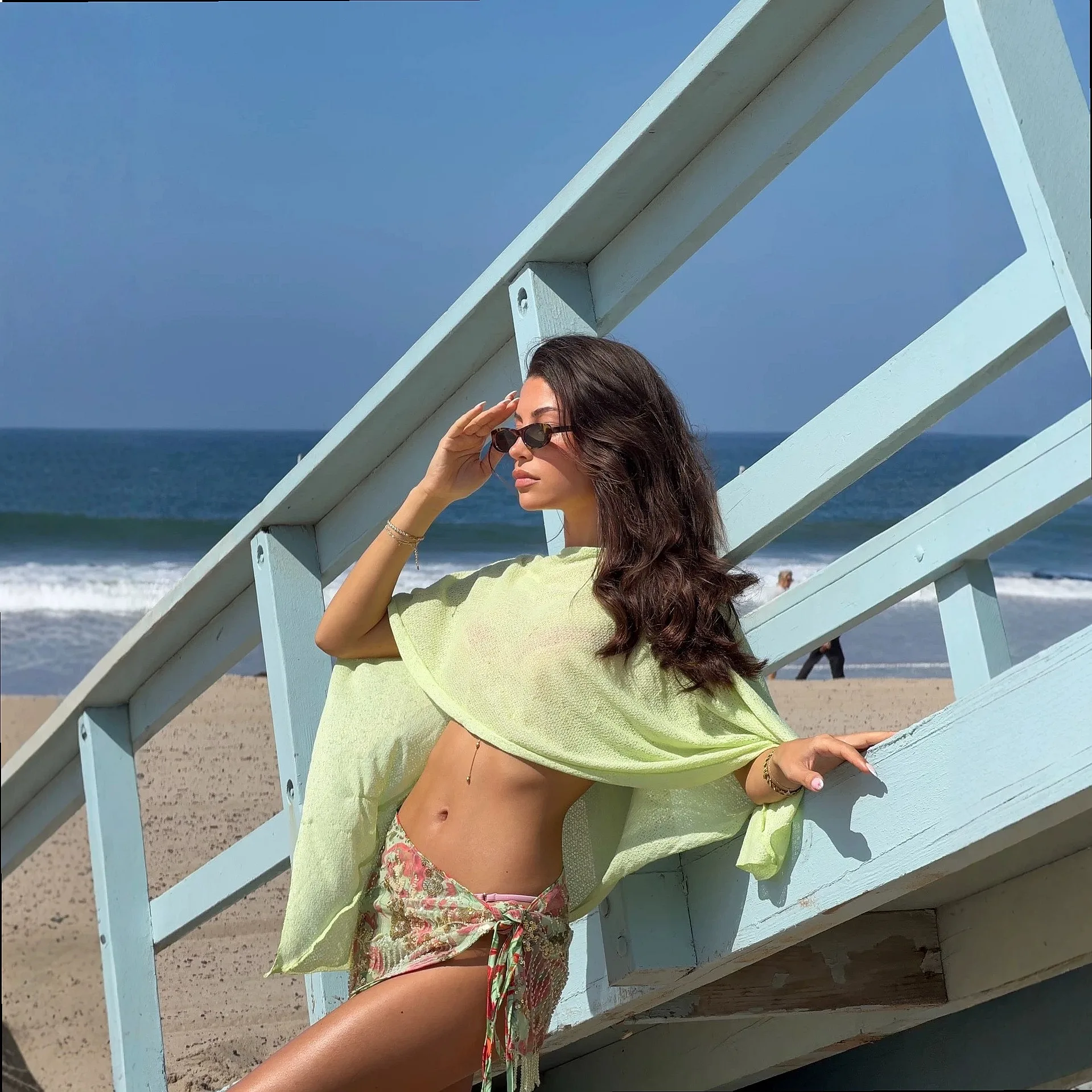 Knit Hollow Out Beach Cover Up Tops Knitwear Summer Cover Ups Blouse