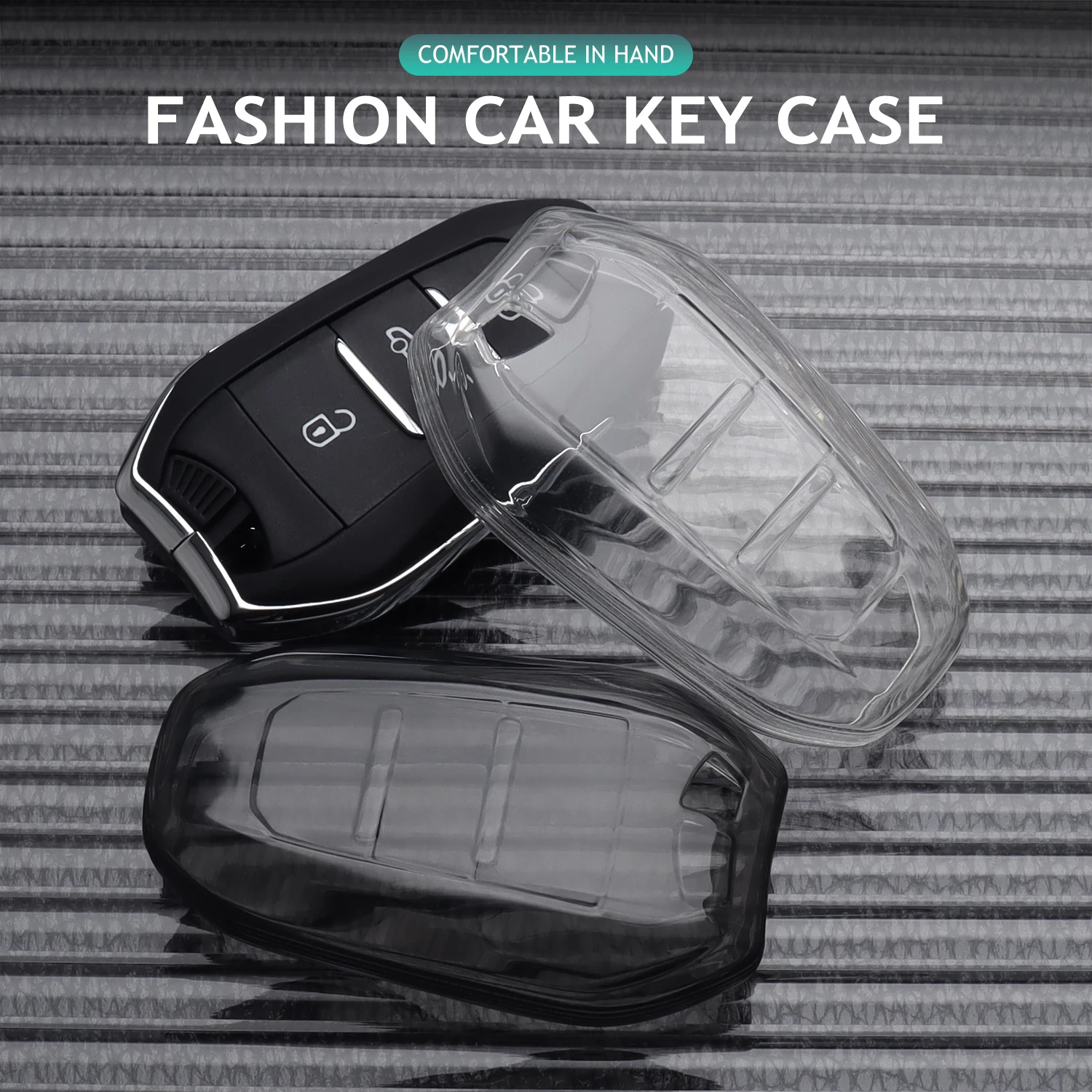 Weiche TPU-Autoschlüsselhülle für Peugeot 308 3008 408 4008 508 5008 GT Line Citroen C3 C4L C3X C5X Autozubehör