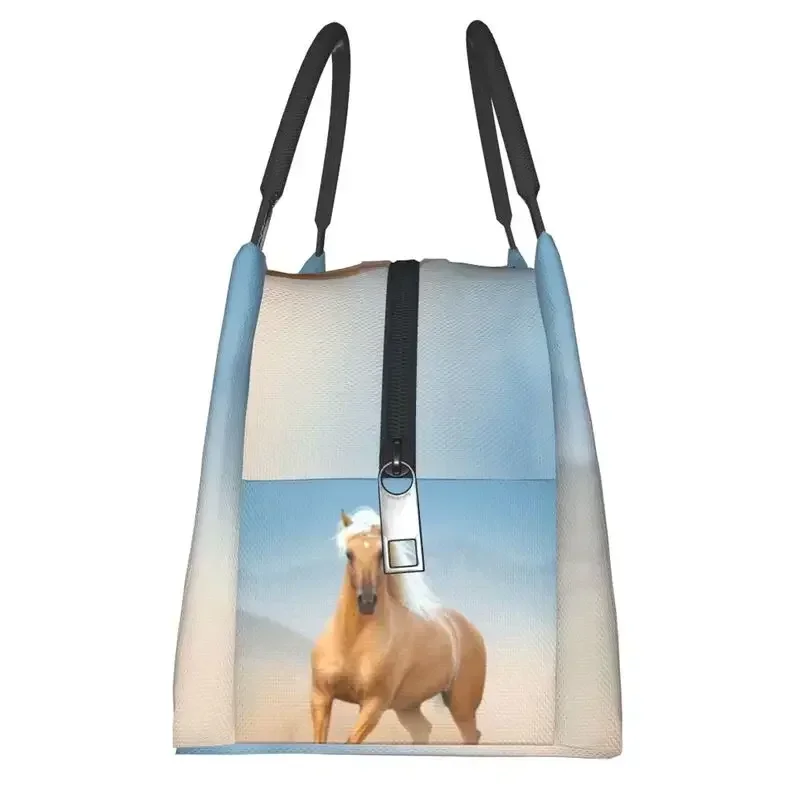 Palomino Andalusian Horse ถุงอาหารกลางวันฉนวนสําหรับผู้หญิงกันน้ําวิ่งสเปน Horse Thermal Cooler Lunch Tote Travel