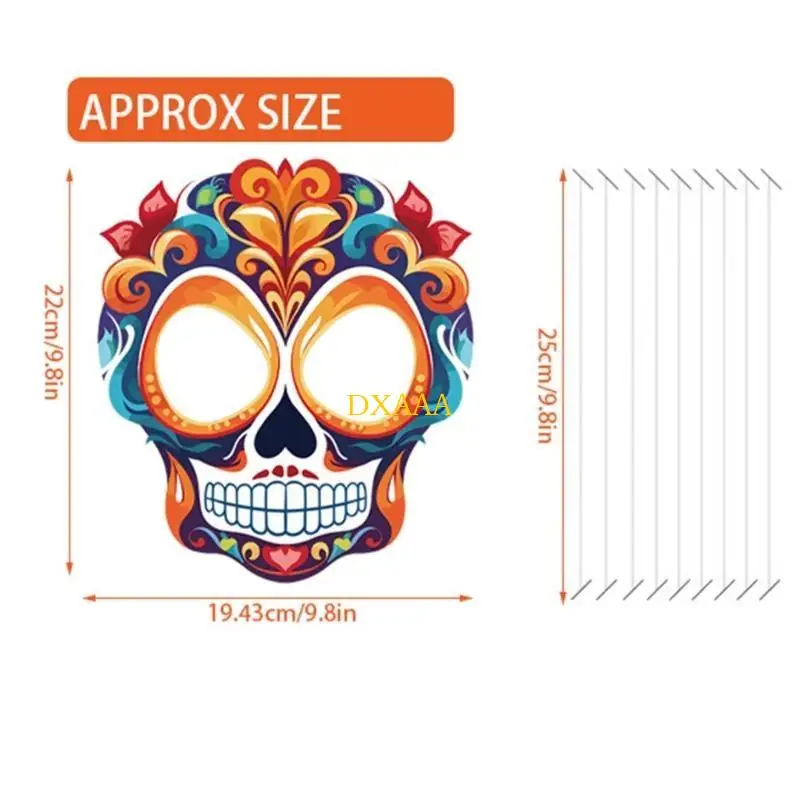 DXAA Mexicans Costume Masks Scary Day of the Dead Skull Kids Cosplays Masquerade Prop