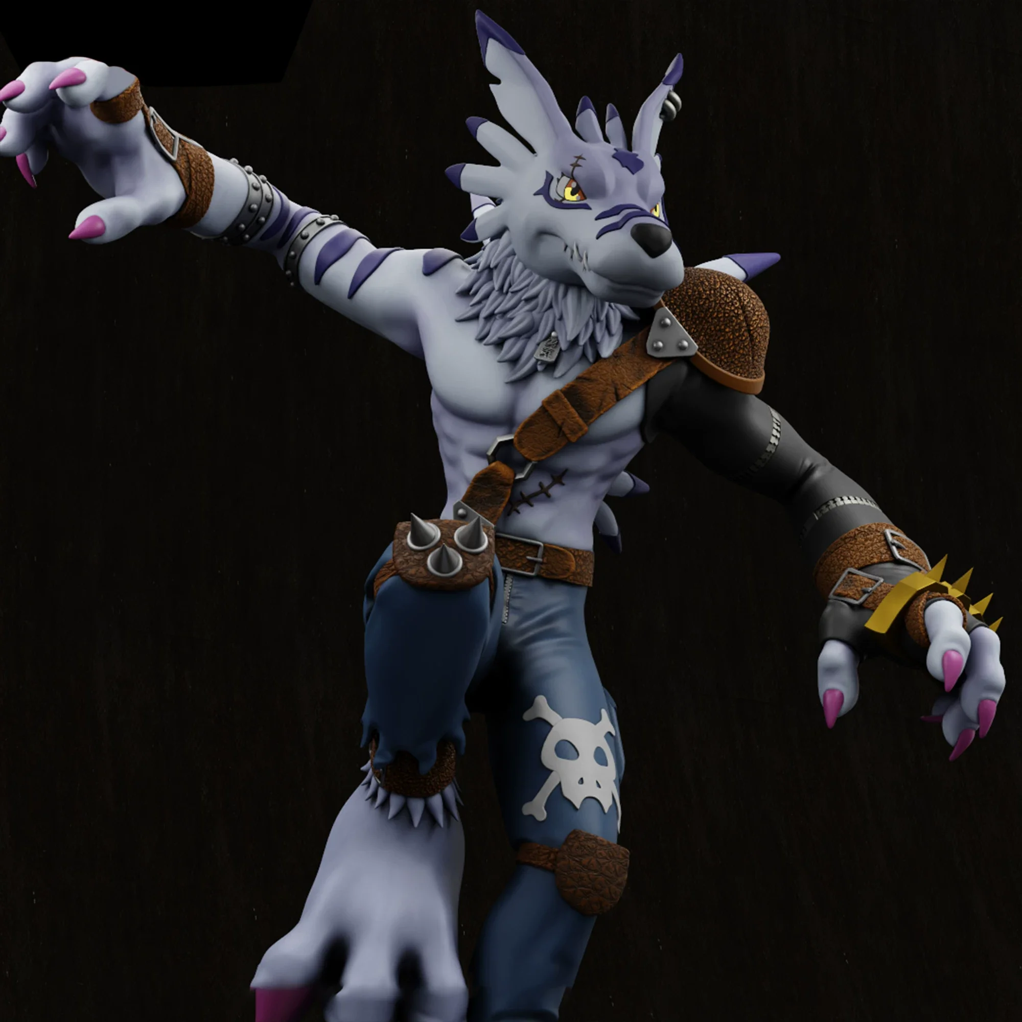 Model Customization 15cm  Were Garurumon Model Toys Digimon Adventure Gk Customize 3D printing model view 2