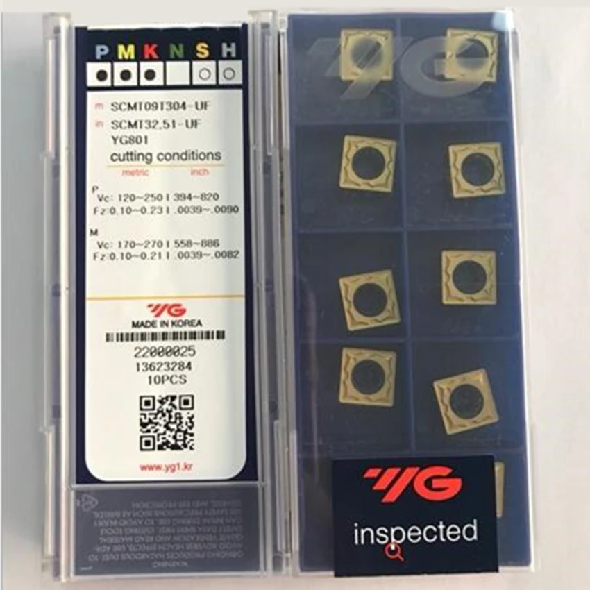 SCMT09T304-UF YG801/SCMT09T304-UG YG801/SCMT09T308-UG YG801 Original YG Carbide Inserts CNC Turning Inserts 10PCS/BOX