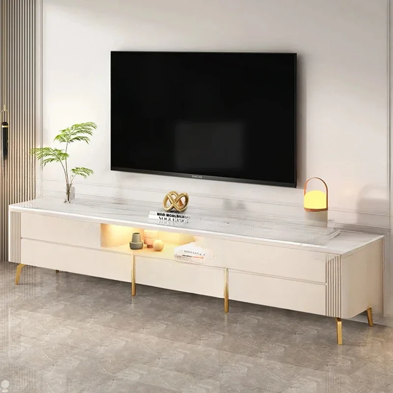 Nordic Living Room Tv Stand Led Lights Pedestal Cabinet Modern Consoles Center Display Sofaset Muebles Hogar Furniture