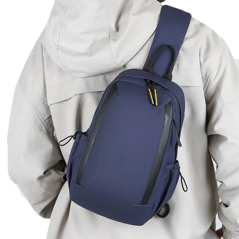 New Trendy Men's Single-shoulder Crossbody Bag for Outdoor Sports, Fashionable and Simple Water-resistant Chest Bag Shoulder Bag