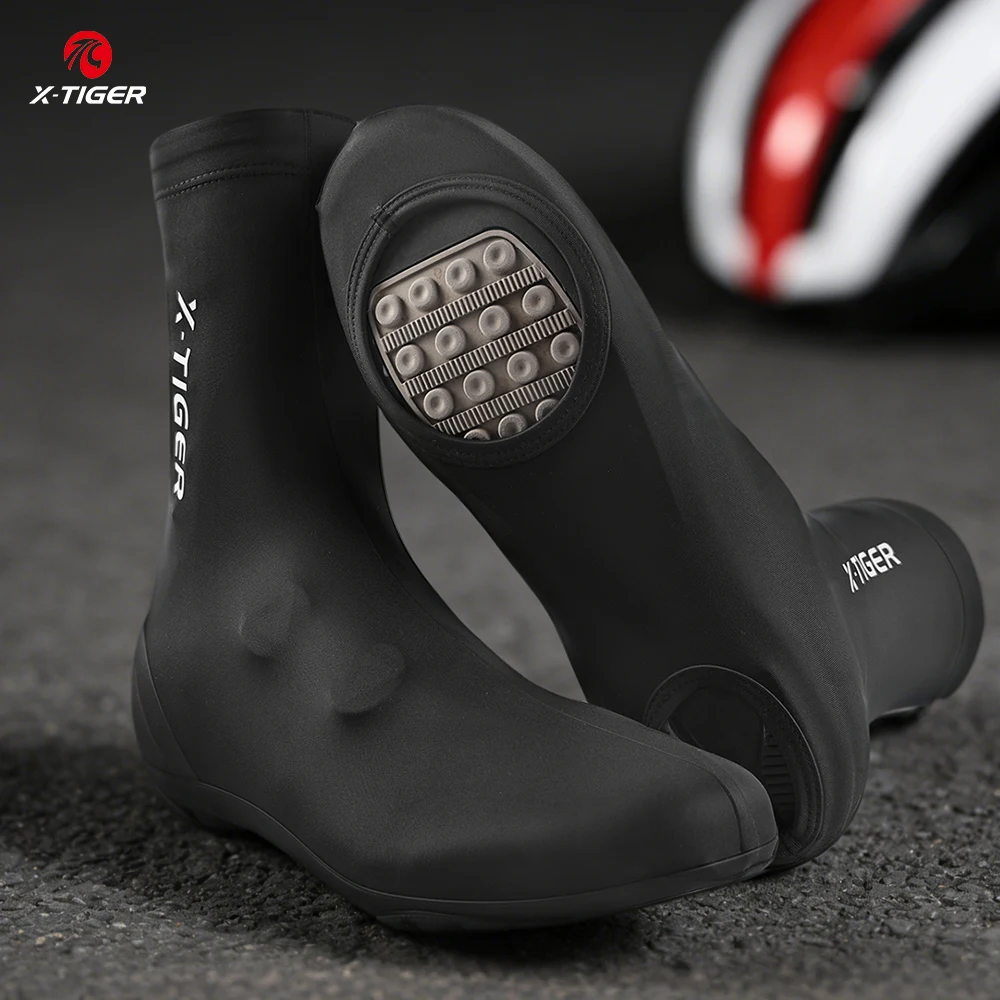 X-TIGER Sommer-Fahrradüberschuhe, atmungsaktiv, schnell trocknend, Rennrad-Überschuhe mit Reißverschluss, reflektierende Überschuhe für Männer und Frauen