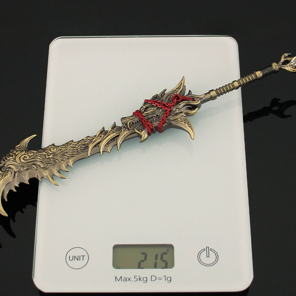 30cm naraka: bladepoint exiled estrela lobo senhor jogo periféricos modelo de metal completo ornamento colecionável cosplay arma espada brinquedo