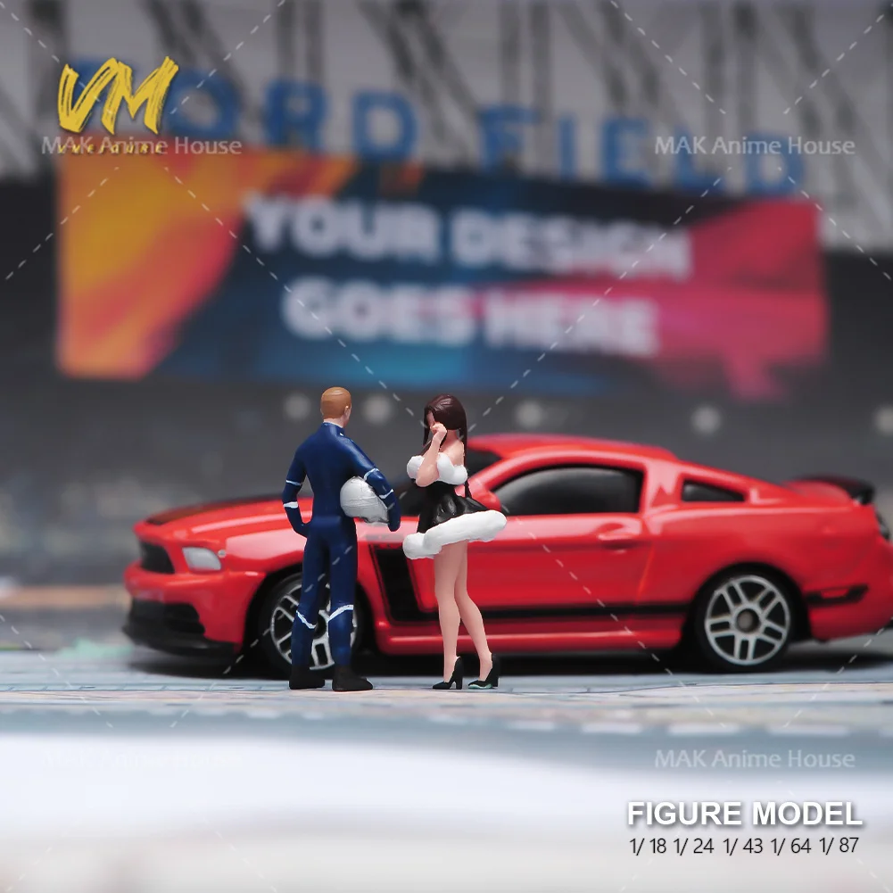 ミニチュアフィギュア 1/87 1/64 1/43 1/24 1/18 レーシングドライバーシャイビューティーカップル塗装モデルクリエイティブ写真シーン人形おもちゃ