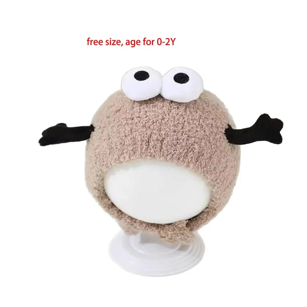 New Warm Knitted Hat Windproof Cute Bear Ear Protection Hat Knitted Coldproof Beanie Hat Outdoor Sports