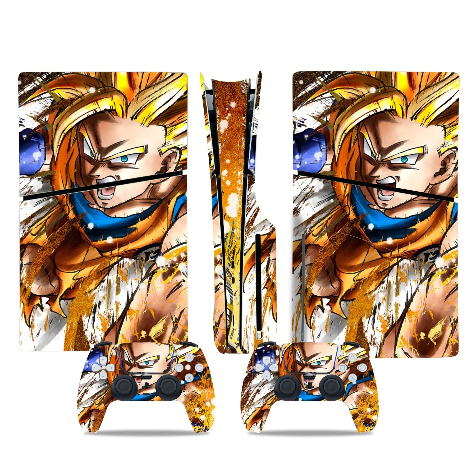 Dragon Ball Z Sticker PS5 Slim Optical Drive Version  Anime Goku Stickers Cartoon Game Pad Decorations Sticker Christmas Gifts