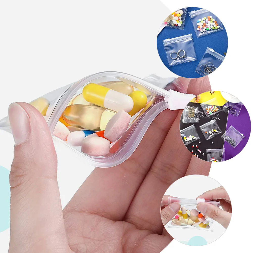 

20 шт., сумка для таблеток, маленькие уплотнительные мешочки, сумки-органайзеры, многоразовые портативные сумки для хранения таблеток, органайзер для таблеток