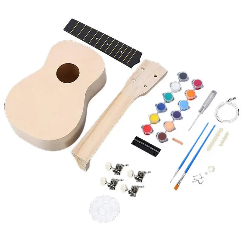 

Ukulele Kit Wooden Ukulele Kit For Adults 21/23inch Kit For Adults And Beginners Complete Ukelele Beginner Bundle With Basswood