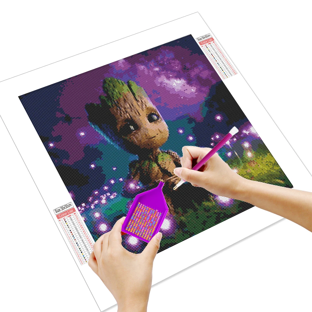 Disney Marvel Diamond Painting Guardians Of The Galaxy Cartoon Rhinestone Groot Mosaic Pictures Handmade Children Gifts