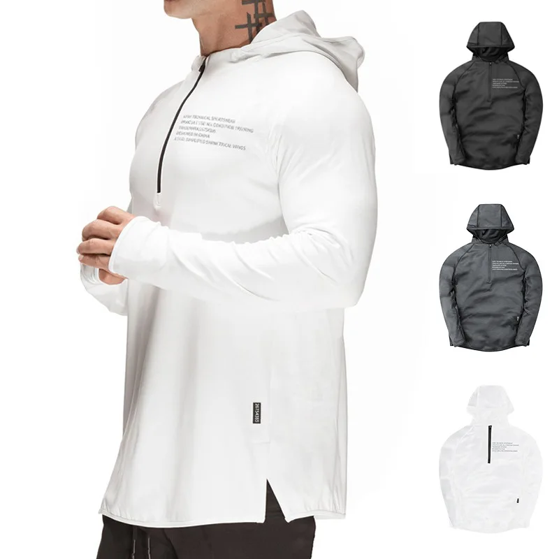 Gym Men's Fitness Comfortable Hooded Sportswear Running Training Sweatshirt Jogging Zip Up Hoodie Casual Jacket Male Pullover