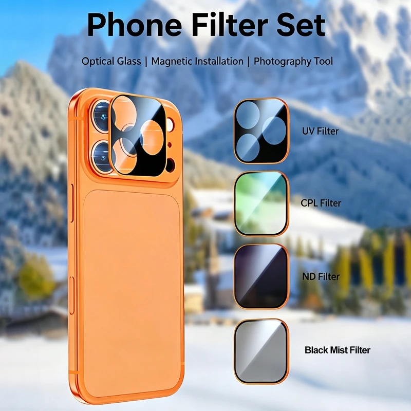 UV for Magnetic Filter Camera Lens Protector Case for IPhone 14-17 Pro Max CPL+ND Full Cover Anti-glare Metal Film UV Filters view 3