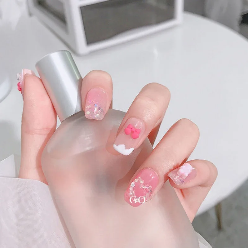 30 teile/beutel Kawaii Mini Bär Bogen 3D Nette Nail art Dekorationen Macaron Matte Bären Nägel Charms Designs DIY Harz Nagel zubehör – Detail 9