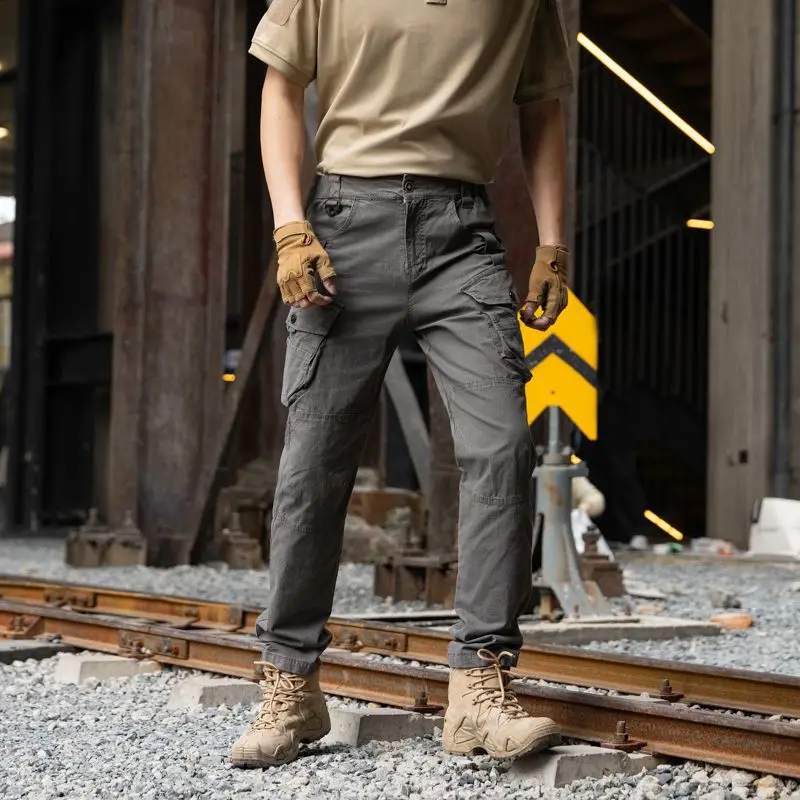 New Tactical Work Pants Men Outdoor Cargo Trousers Multi-pocket Waterproof Pant Autumn Spring Outdoor Workwear Hiking Trousers