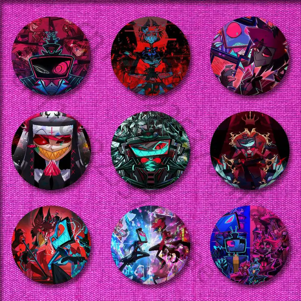 VOX Trust Us H-HazbinS Badge For 75mm 25mm 44mm 32mm 58mm Round Pin Brooch Insignia Shell Adornment