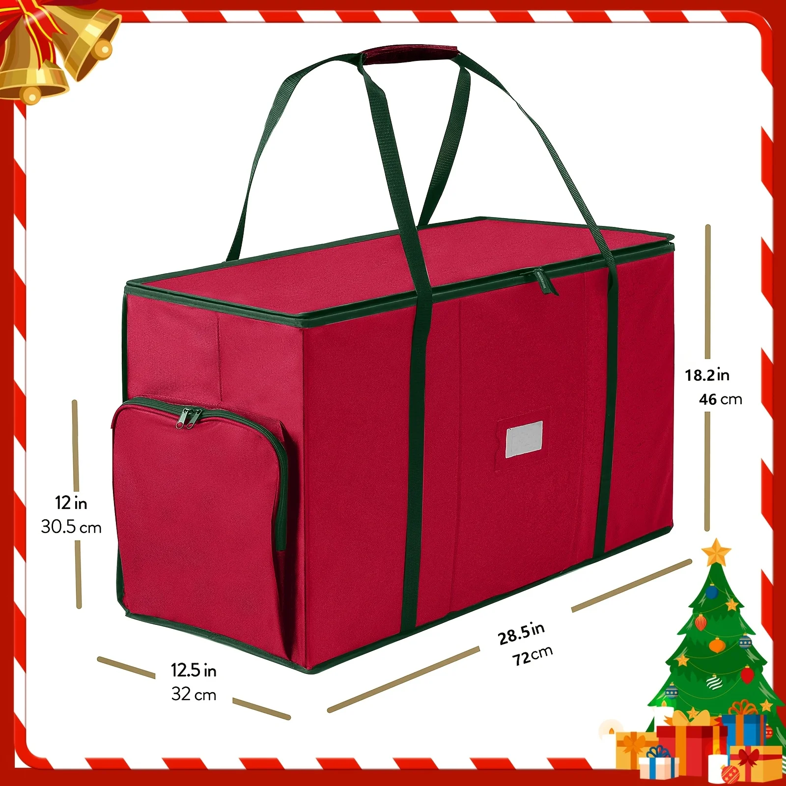 2-in-1 크리스마스 장식 상자 |   장식품 73-200개 수납 가능 |   탈착식 트레이 및 조절 가능한 칸막이