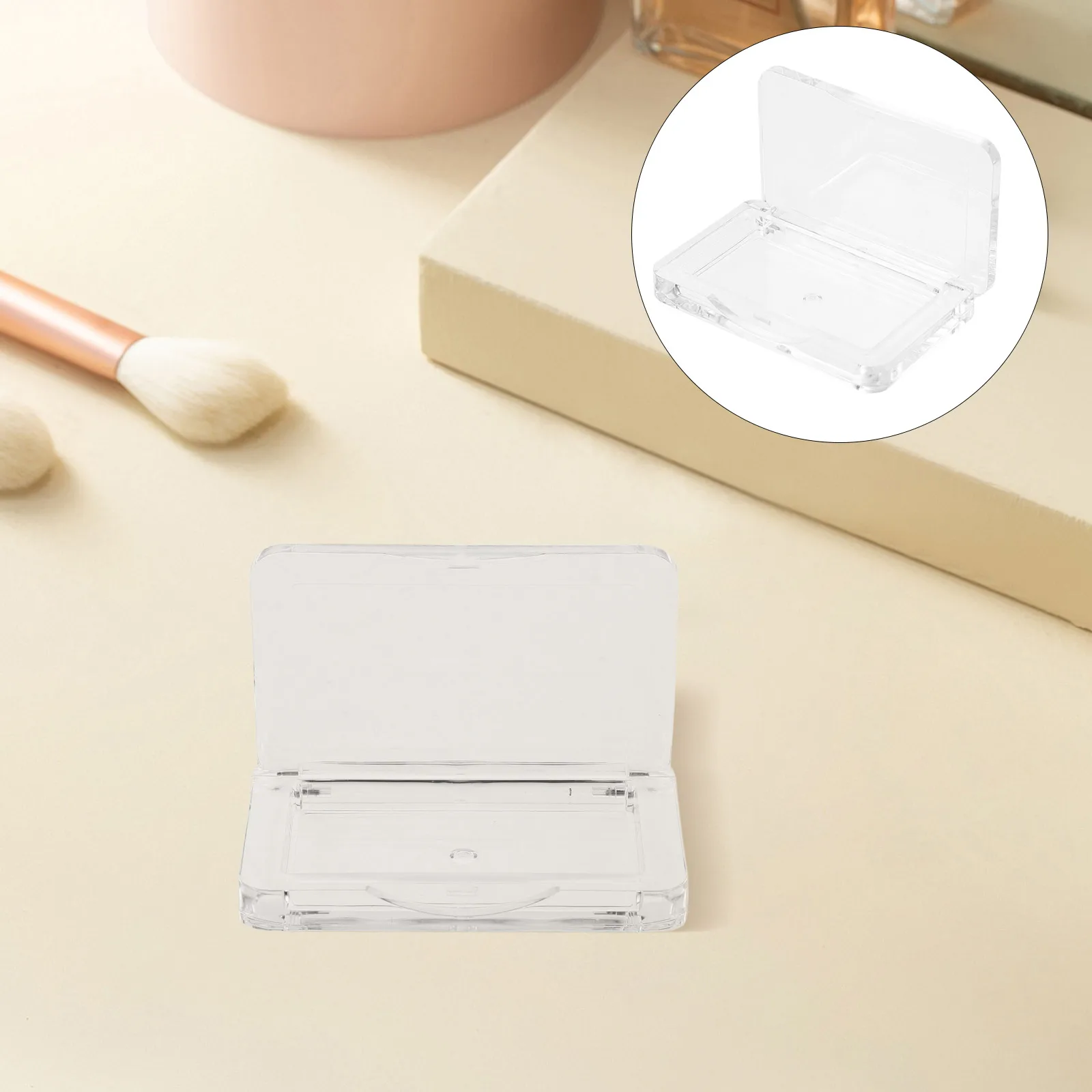 

Portable Transparent Makeup Storage Box Blush Compartment Organizer Empty Palette Tray Highlighter Container Travel