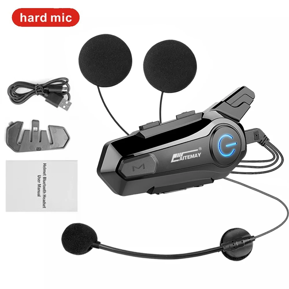 Bluetooth Hoofdtelefoon Motorhelm Intercom Headset 1000 M Voor 2 Rider Intercomunicador Moto Draadloze Interphone Handenvrij Bellen