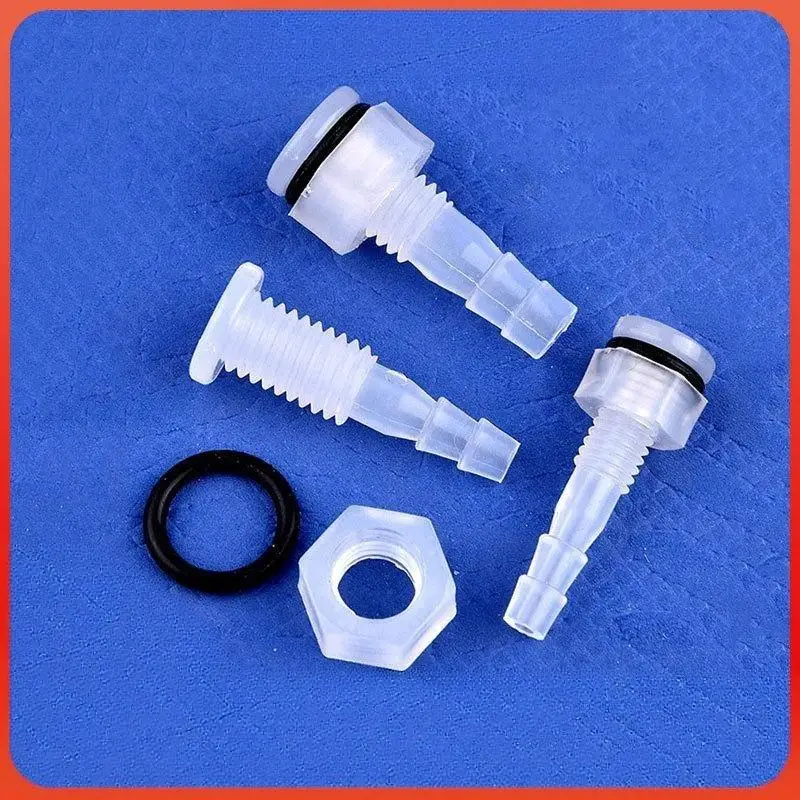 5Sets M5-M16 Thread To 3-12mm Aquarium Water Tank Inlet Outlet Joint Irrigation Hose Connectors PP Straight Bulkhead Connector