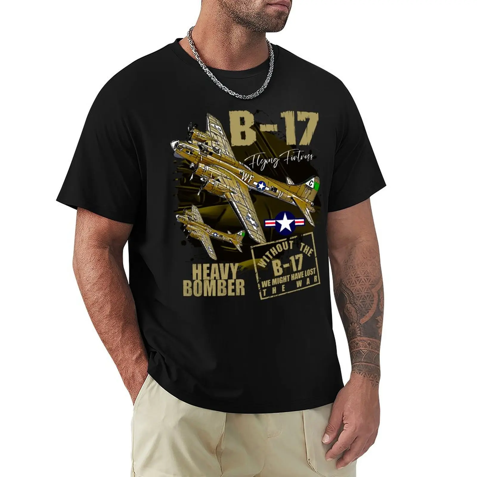 

B-17 Flying Fortress heavy us air force bomber Aircraft T-Shirt quick drying summer top Aesthetic clothing customs mens clothing