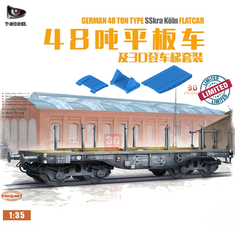 T-MODEL assembling model kit TB003 48-ton flatbed SSKrakln+boarding ladder kit 1/35