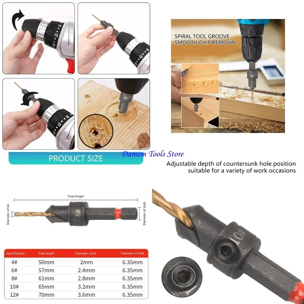 

57BE Long Lasting Drill Set 3 10mm Accuracy Ground Bits For Cabinetry And Crafting Includes Box