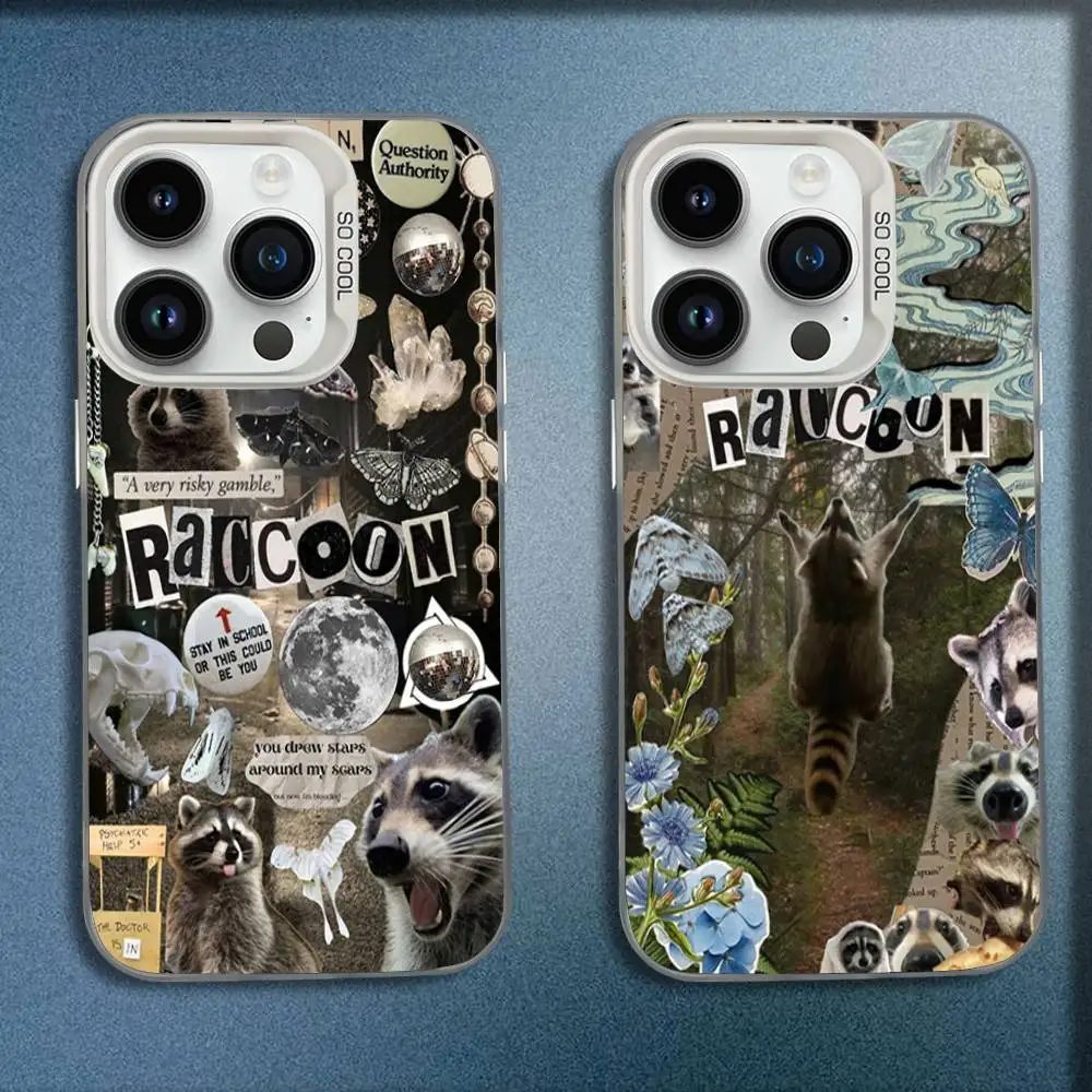 

Cute Pet Lovely Raccoon Phone Case For iPhone 16,15,14,13,12,11,Mini,Pro,E,MAX White Candy Matte Shockproof Cover