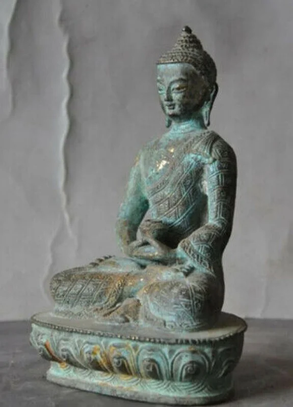 temple-bouddhiste-du-tibet-vieille-patine-bronze-sakyamuni-amitabha-bouddha-statue
