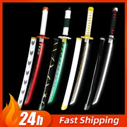 76cm Demon Slayer Lightsword Cosplay Wooden Sword Nichirin Swords Luminous Version Cos Kyoujurou Prop Tanjirou Katana Safe Toys