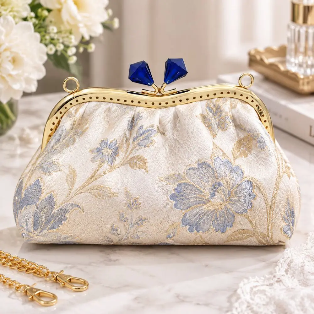 New Iron Metal Purse Frame Arc Shape Rhinestone Head Bag Hardware Gold Bag Clasp Bag Making