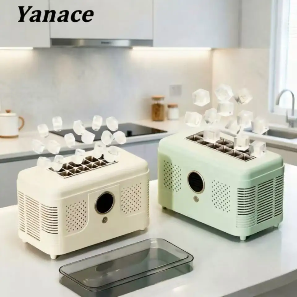 Yanace Mini Ice Maker Compact Stylish  Perfect for Home Office or Outdoor Adventures Enjoy Fresh Cubes in Minutes