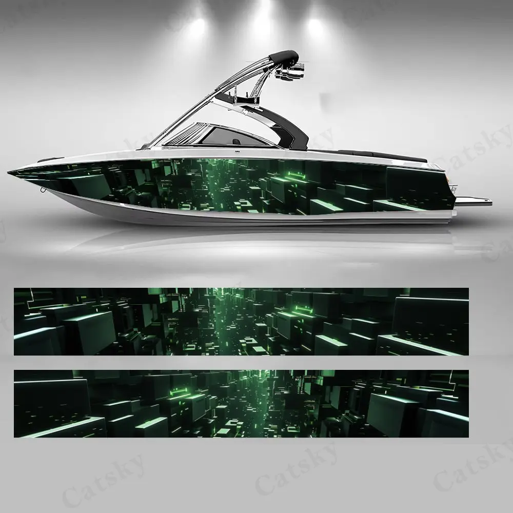 

Cyber Space Boat sticker vinyl ship pontoon deck Boat fishing decorative pontoon boats decal