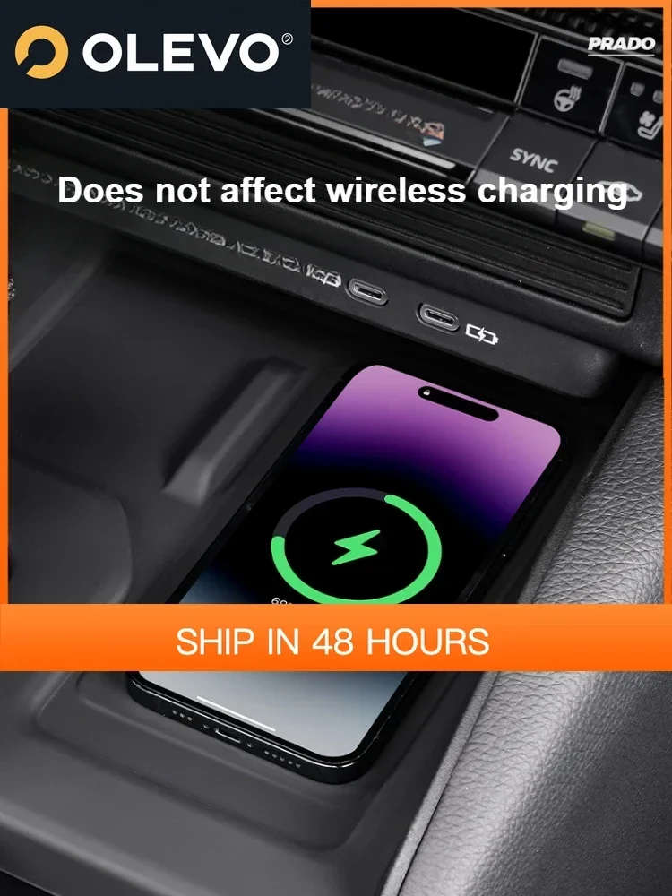 

New For Toyota Prado 2024 LC250 Central Control Gear Shift Panel Silicone Pad Anti-Scratch Wireless Charging Protective Mat