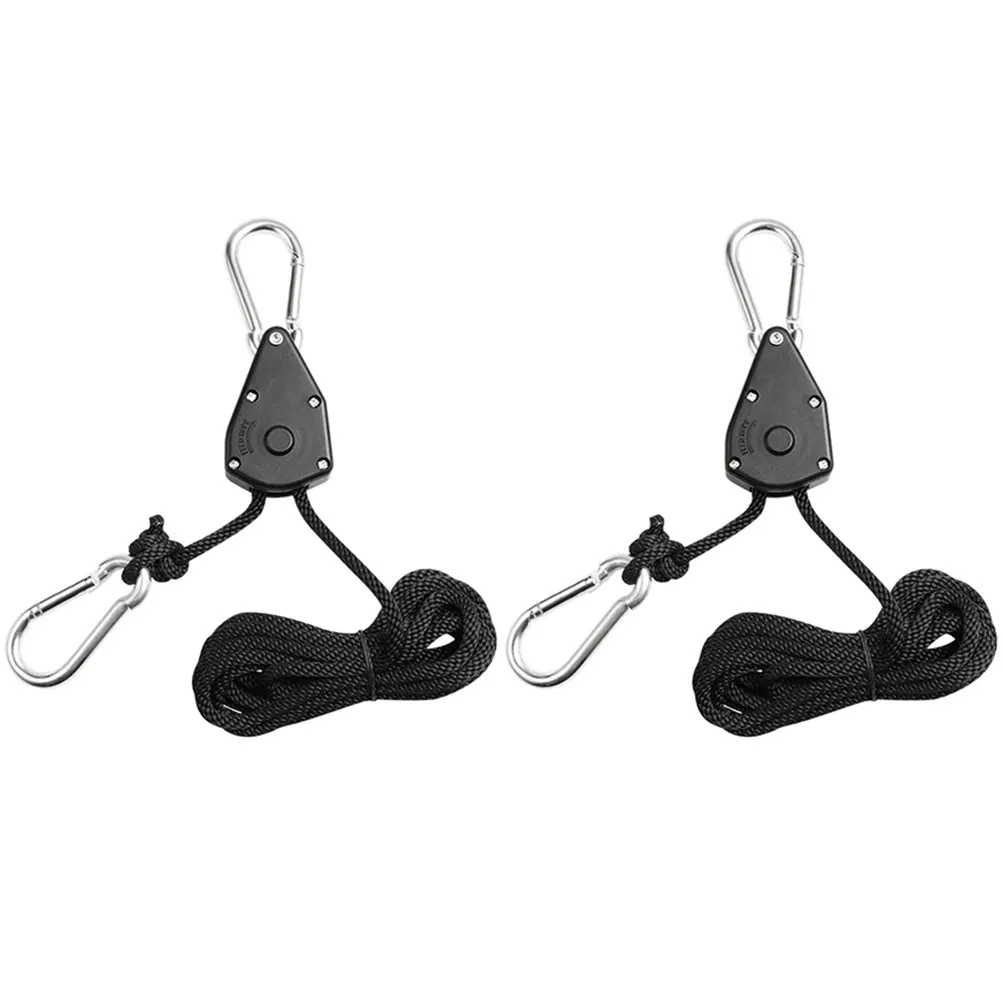 2Pcs Grow Light Hangers Adjustable Ratchet Rope Zinc Alloy Hook Control Grow Lamp Lifting Ropes Adjustable Ropes