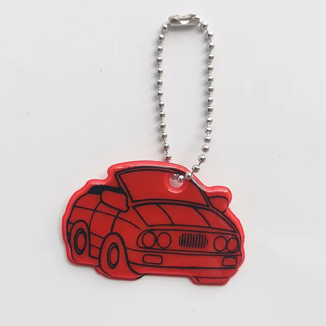 Cartoon Car Pattern Reflective Keychain Bag Pendant Accessories ...