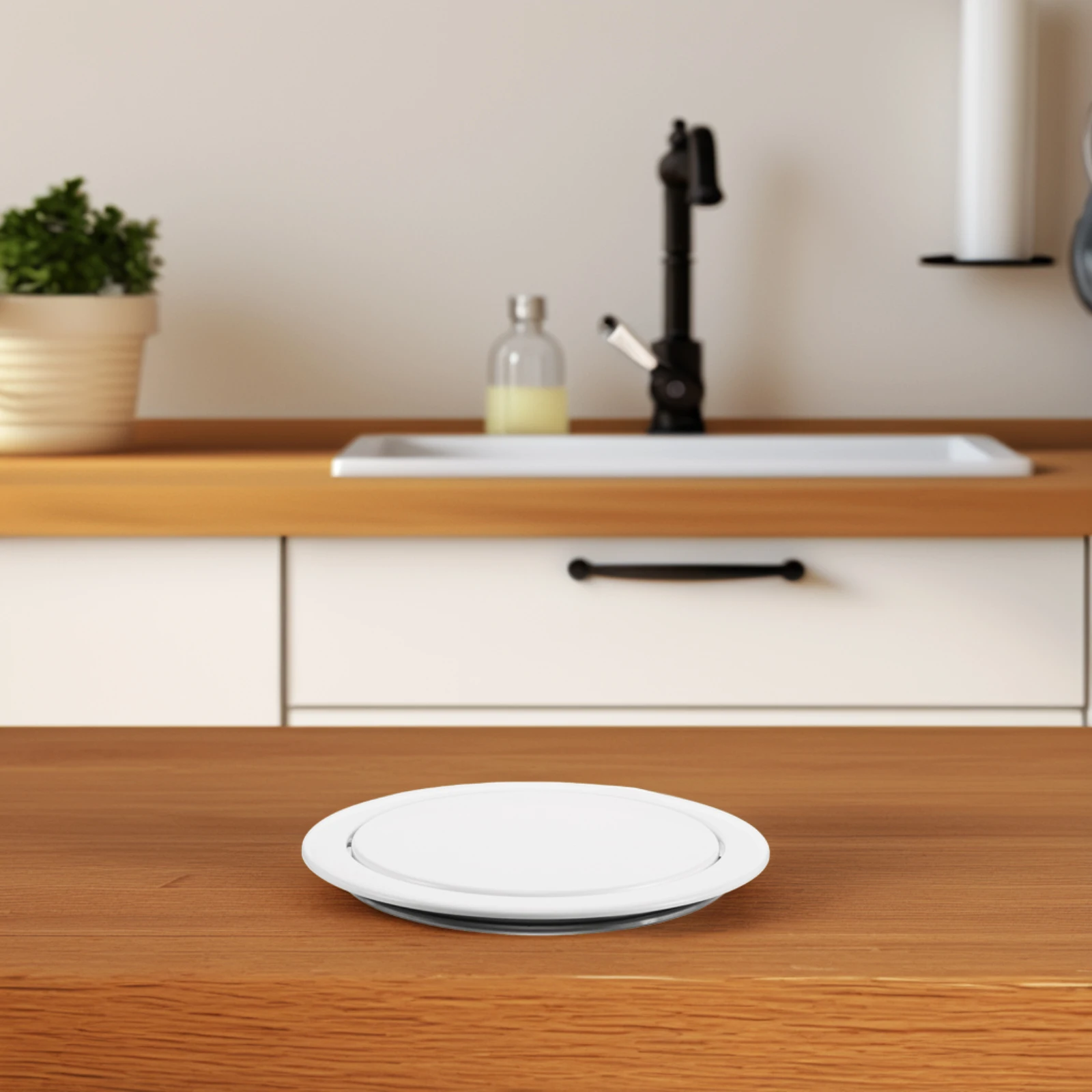 

Embedded Trash Can Lid Heavy Duty Stainless Steel Cover Kitchen Countertop Garbage Bin Part Spacesaving Design Material