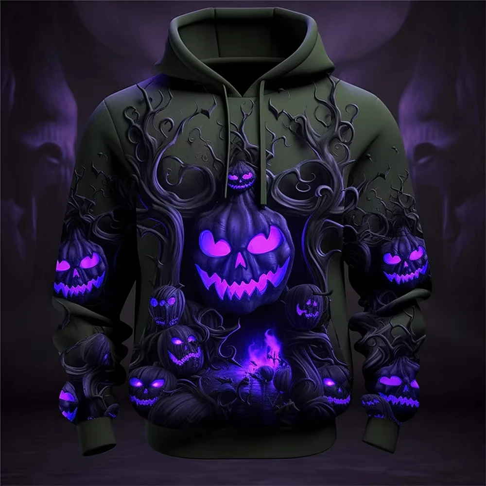 

Hot Sell Mens Halloween Horrific Hoodie 3d Print Men Hooded Sweatshirt Men's Clothing Men Oversized Winter Sweatshirts Hoodies