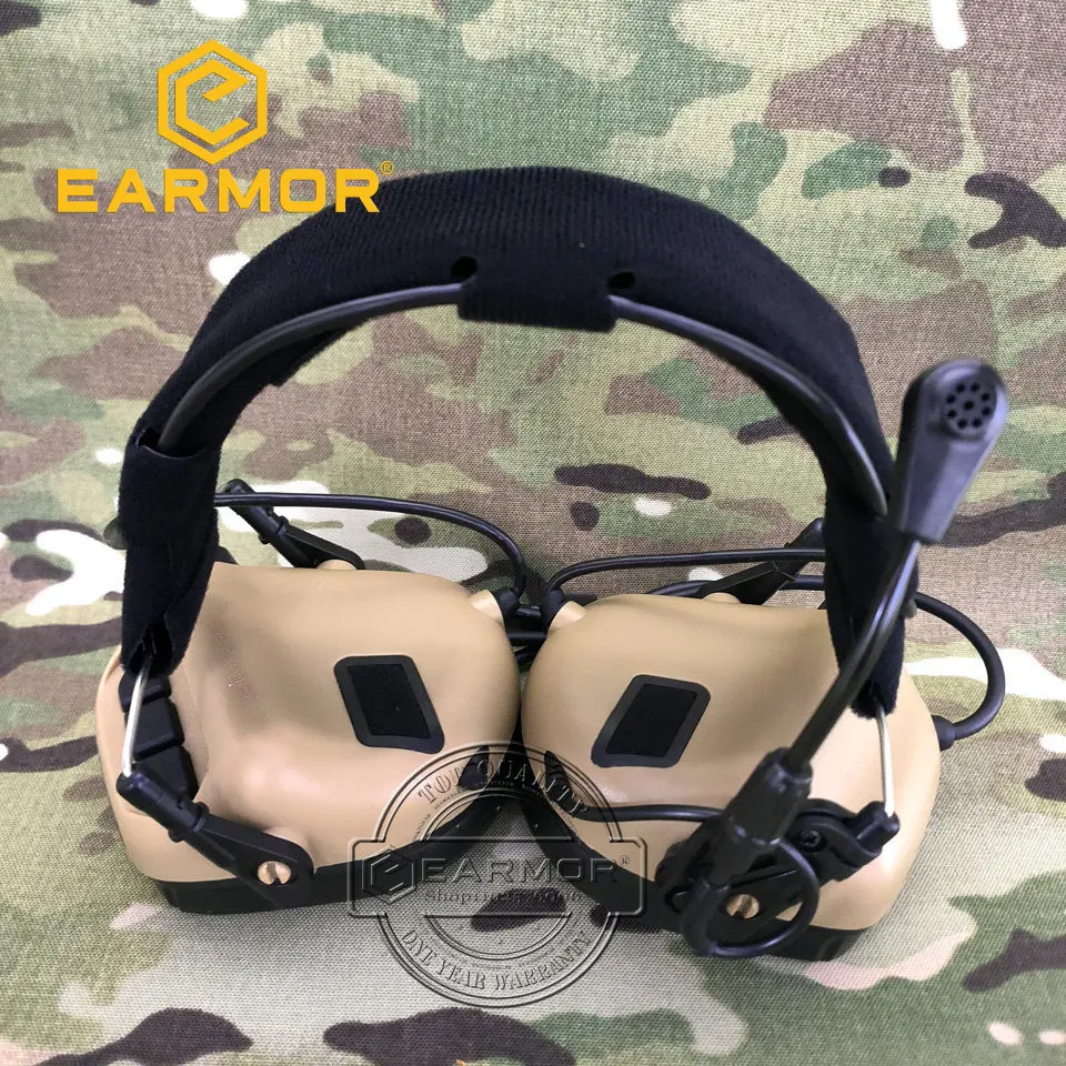 EARMOR-auriculares tácticos M32 MOD4 TAN, protección auditiva, orejeras de tiro con micrófono, amplificación de sonido